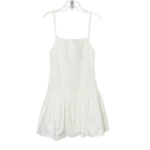 Solid & Striped Smocked Poplin Dress Stripe in cream , XL